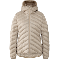 Haglöfs Särna Mimic II Hood W – Geacă izolată Mimic Gold cu glugă - Bej Chalk Beige