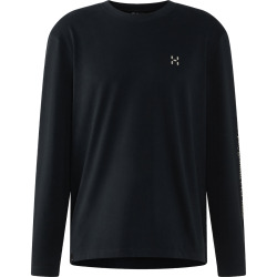 Haglöfs LS Tee – Bluză din bumbac organic - Negru True Black 1