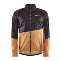 Craft ADV Offroad Wind Jacket – Geacă de vânt de ciclism cu glugă - Gri închis cu portocaliu