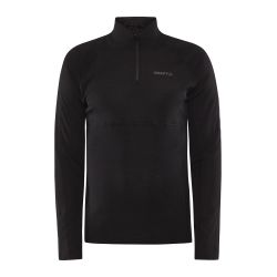 Craft ADV Wool Merino HZ – Bluză strat de bază cu merinos și fermoar scurt - Negru