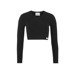 Craft Collective Rib Cropped LS Top W – Top scurt reiat cu mânecă lungă - Negru