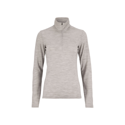 Craft Wool 95 HZ LS W – Bluză strat de bază din lână merinos 95% cu fermoar scurt - Gri