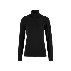 Craft Wool 95 HZ LS W – Bluză strat de bază din lână merinos 95% cu fermoar scurt - Negru