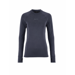 Craft Wool Comfort Rn LS W – Bluză strat de bază cu lână, dublu strat - Albastru