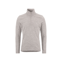 Craft Wool 95 HZ LS – Bluză strat de bază din lână merinos 95% cu fermoar scurt - Gri