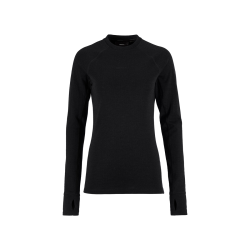 Craft Wool Comfort Rn LS W – Bluză strat de bază cu lână, dublu strat - Negru