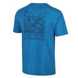 INOV8 Graphic Tee SS Footprints – Tricou din bumbac organic cu imprimeu - Albastru