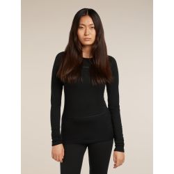 Bluza de corp Merino Icebreaker 200 ZoneKnit LS Crewe - negru
