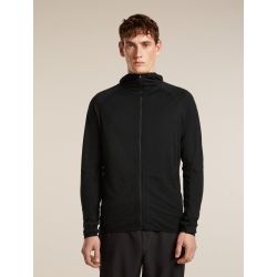 Hanorac Merino Icebreaker 150 Ace Zip Hoodie UPF - negru Black