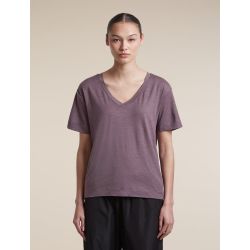 Tricou Merino Icebreaker 150 Tech Lite V Neck - gri Grey Plum