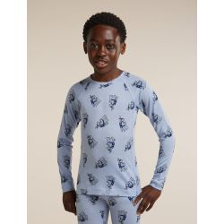 Bluza de corp Merino Icebreaker 200 Oasis Bear Tour - albastru Zinc/Aop