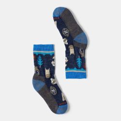 Șosete Merino hiking Smartwool Hike Critter Cache - bleumarin Deep Navy | Crew | Light Cushion