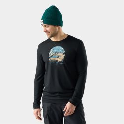 Tricou Merino mânecă lungă Smartwool First Chair Pursuit - negru