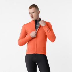 Jachetă ciclism iarnă Castelli Salto 2 - roșu portocaliu | windproof