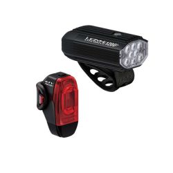 Set lumini Lezyne Lite Drive 1200+ / KTV Drive Pro+ Pair - Negru satinat / Negru