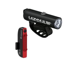 Set lumini Lezyne Classic Drive XL 700+ / Stick Drive - negru satinat/negru