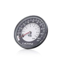 Manometru pompă Lezyne 100 PSI Gauge 3.5" - negru/argintiu