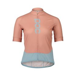 Tricou ciclism șosea POC Essential Road Logo Jersey W - Rock Salt/Mineral Blue