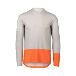Tricou ciclism MTB POC MTB Pure LS Jersey - Granite Grey/Zink Orange