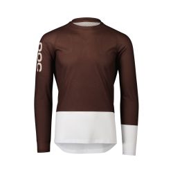 Tricou ciclism MTB POC MTB Pure LS Jersey - Axinite Brown/Hydrogen White