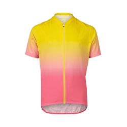 Tricou ciclism copii POC XC Jersey - Gradient Aventurine Yellow / Actnium Pink