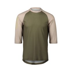 Tricou ciclism MTB POC MTB Pure 3/4 Jersey - Epidote Green/Light Sandstone Beige