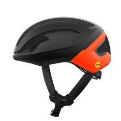 Cască ciclism șosea POC Omne Air MIPS - Uranium Black Matt/Fluorescent Orange Matt