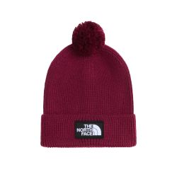 Căciulă cu pompon The North Face Logo Box Pom - bordo Burgundy Crush | pompon detașabil