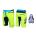 Pantaloni scurti Force MTB-11 cu interior detasabil galben fluo