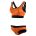 Orca - Costum de baie doua piese pentru Femei Bra &amp; Bikini - print portocaliu negru