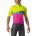 Castelli - tricou ciclism maneca scurta A Blocco - galben fluo magenta albastru