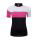 Bluza ciclism Force View Lady maneci scurte negru/alb/roz
