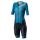 Castelli - costum trisuit triatlon pentru femei, maneca scurta Free Sanremo 2 W Suit - albastru inchis albastru deschis dungi multicolore