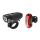 Force - Set lumini pentru bicicleta (far + stop) Force Express USB - negru