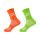 Spiuk - Set sosete ciclism lungi TOP TEN LONG 2 PACK - verde portocaliu intens