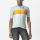 Castelli - tricou ciclism pentru femei, maneca scurta Aero Pro jersey - albastru deschis bleu portocaliu