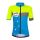 Force - tricou ciclism pentru copii Square jersey - albastru gri verde fluo