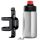 Woom - set suport bidon bicicleta copii si bidon metalic Glug - gri argintiu negru