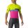 Castelli - tricou ciclism maneca scurta A Blocco - galben fluo magenta albastru