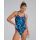 Costum înot întreg femei TYR Waveform Cutoutfit - albastru/verde | rezistent clor