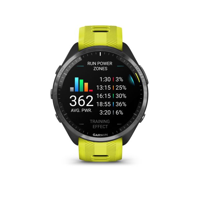 Garmin Forerunner 965 ceas multisport GPS AMOLED - gri titan DLC curea galbenă