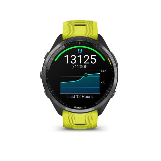 Garmin Forerunner 965 ceas multisport GPS AMOLED - gri titan DLC curea galbenă