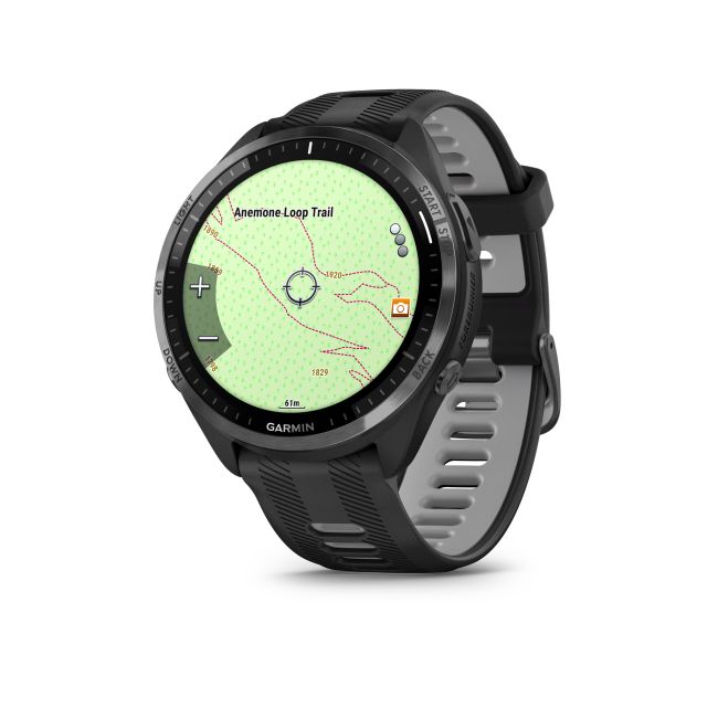 Garmin Forerunner 965 ceas multisport GPS AMOLED - gri titan DLC curea neagră