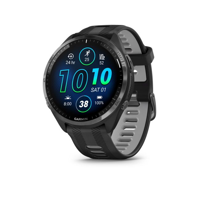 Garmin Forerunner 965 ceas multisport GPS AMOLED - gri titan DLC curea neagră