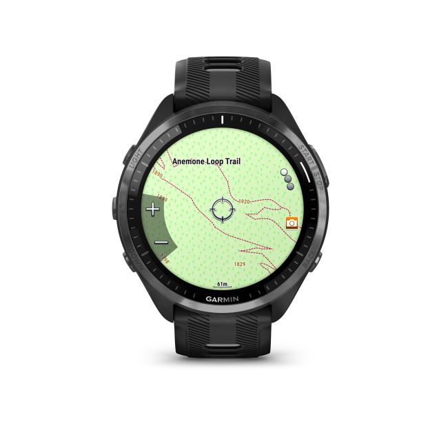 Garmin Forerunner 965 ceas multisport GPS AMOLED - gri titan DLC curea neagră