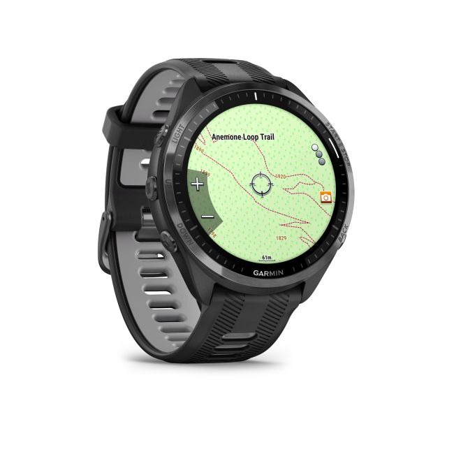 Garmin Forerunner 965 ceas multisport GPS AMOLED - gri titan DLC curea neagră