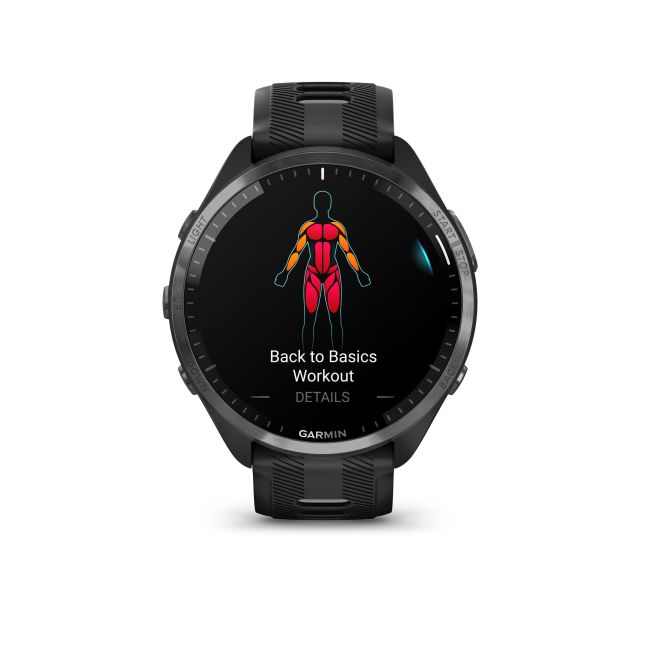 Garmin Forerunner 965 ceas multisport GPS AMOLED - gri titan DLC curea neagră