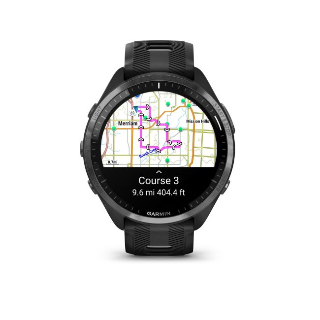 Garmin Forerunner 965 ceas multisport GPS AMOLED - gri titan DLC curea neagră