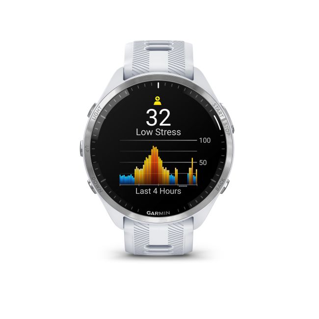 Garmin Forerunner 965 ceas multisport GPS AMOLED - argintiu titan curea albă