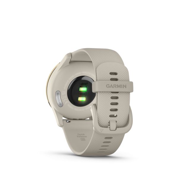 Garmin vivomove Trend - Ramă Cream Gold din oţel inoxidabil - carcasă French Grey - curea din silicon